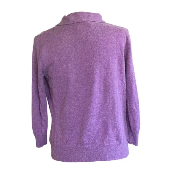 Vintage Worthington Purple Angora Cotton Blend Pearl Button Cardigan Sweater M - Picture 3 of 4